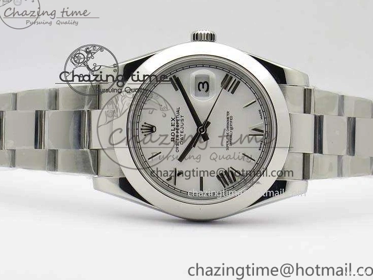 1:1 DateJust SS White Bracelet Dial Edition 41mm On Noob SS Best Roman 126300 A3235 0425